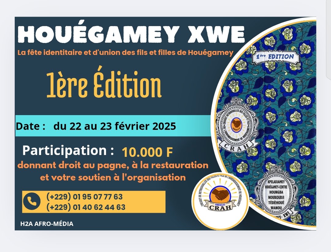 Fête identitaire de Houégamey : « Houégamey Xwé » : toutes les valeurs unies pour une 1ère édition réussie Fête identitaire de Houégamey : « Houégamey Xwé » : toutes les valeurs unies pour une 1ère édition réussie